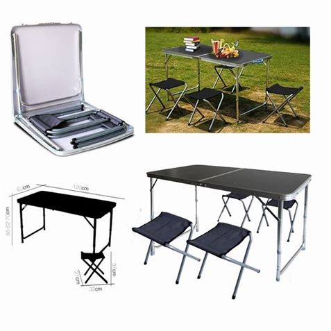 Set camping mesa + 4 sillas plegable – Robinvan